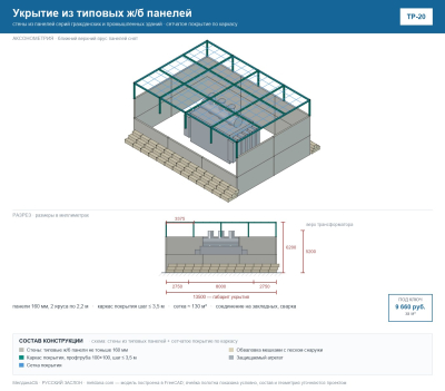 Укрытие из типовых ж/б панелей (ТР-20) 